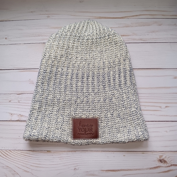Love Your Melon Beanie 100% Cotton Speckled Gray/White - Picture 6 of 6